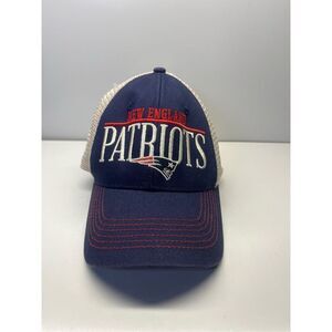 NFL New England Patriots Trucker Hat Snapback Cap White/ Blue Embroidered